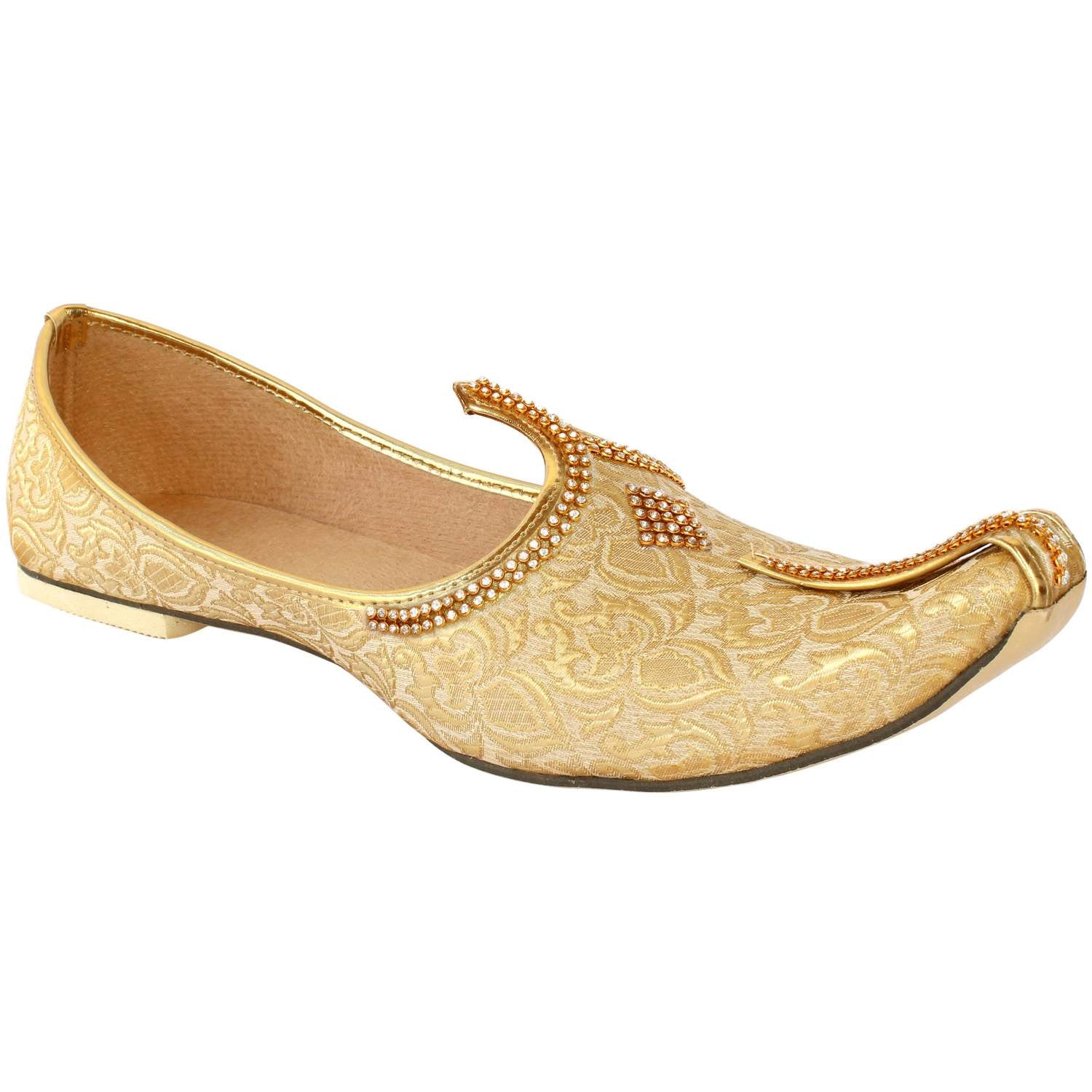 Amazon.com | Stop n Style Punjabi Jutti for Men Black Mojari Sherwani Shoes  Men's Indian Traditional Juti Wedding Loafer Shoe | Shoes
